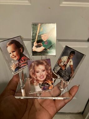 Clear Acrylic Photo Display Stand - White
